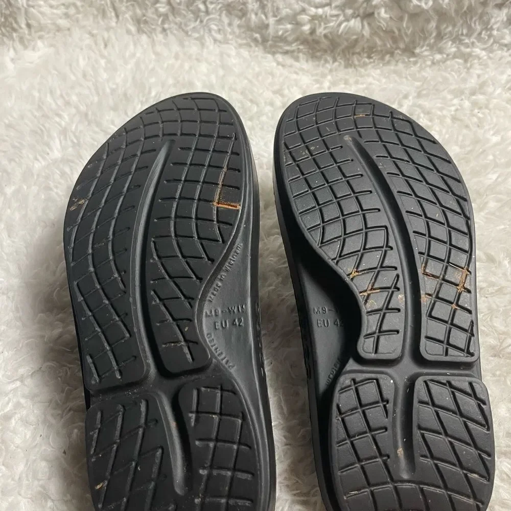 OOFOS OOahh Recovery Slides Sport Flex Black Sandals M SZ9 W SZ11